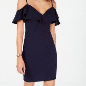 Emerald Sundae Cold-Shoulder Bodycon Dress Navy